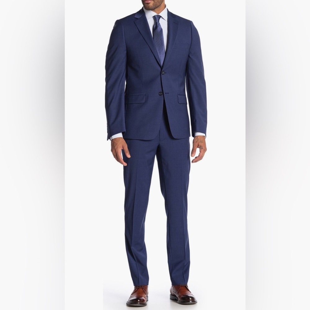 Calvin Klein Medium Navy Blue Slim Stretch Suit
